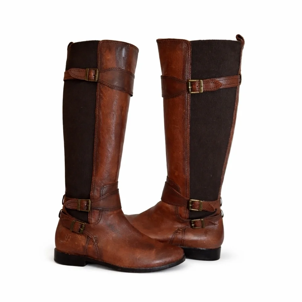 Frye Tall Anna Gore Side Zip Boots 6.5